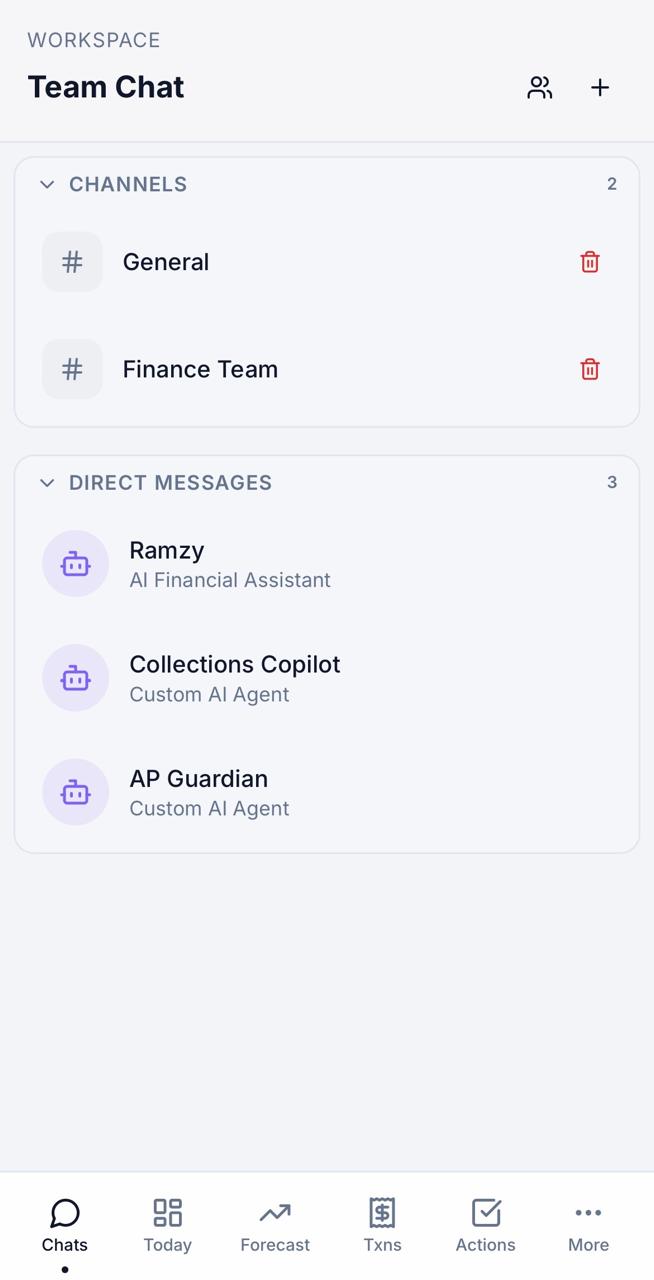 AutoPilot Cash mobile Team Chat product preview